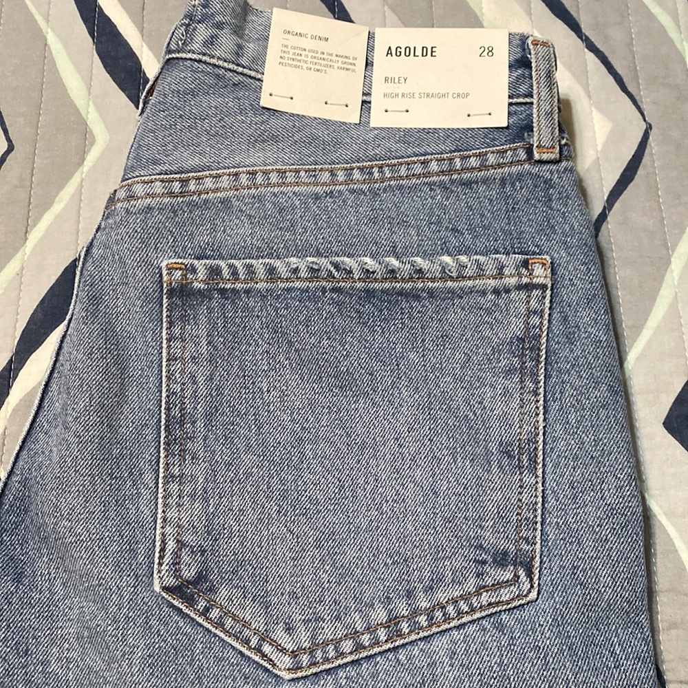 Agolde Riley high rise straight crop denim
